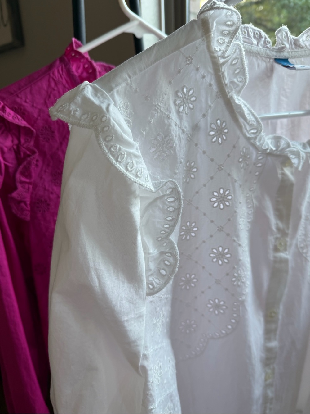 Two (2) Eyelet Ruffle Blouses Old Navy